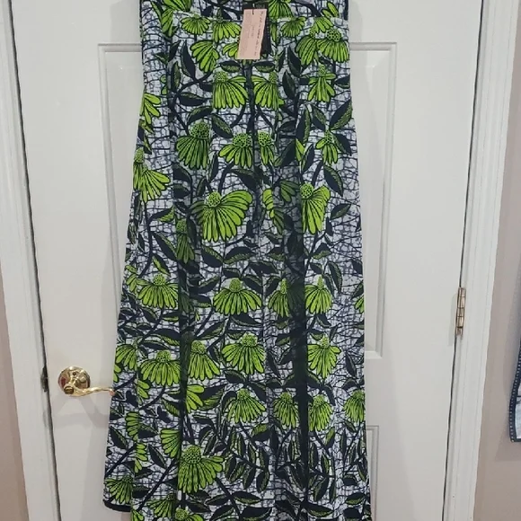 Francis & Benedict Green Floral batik Like Maxi Skirt From Togo NWT - Picture 7 of 10